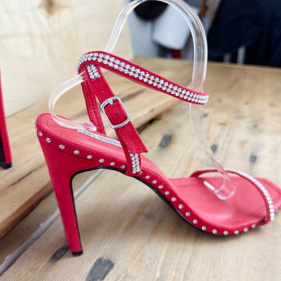 Cape Robbin Hollywood size 101 Red Crystal sandal‎ with 4 1/2 inch heel - Picture 8 of 10